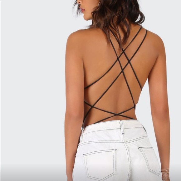 Black Backless Bodysuit - Picture 4 of 5